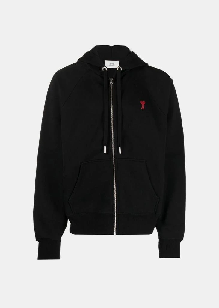 商品AMI|AMI Alexandre Mattiussi Black Ami De Coeur Hoodie,价格¥2992,第1张图片