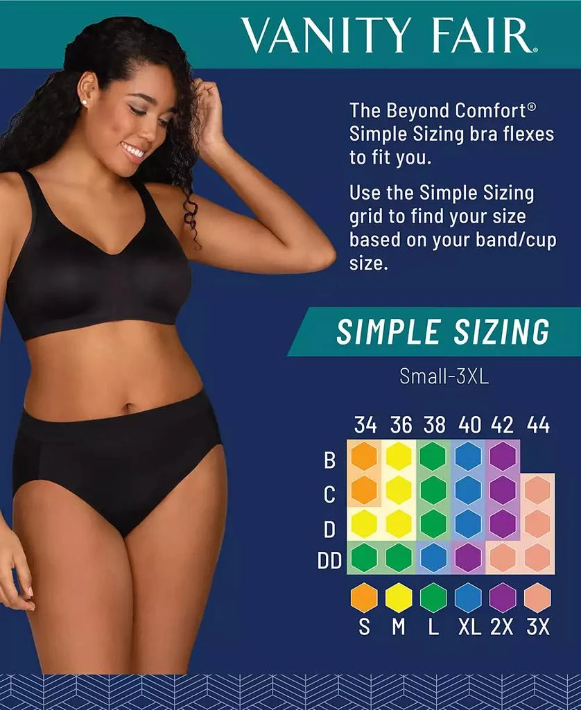 商品Vanity Fair|Women's Beyond Comfort Simple Sizing Wirefree Bra 72204,价格¥184,第4张图片详细描述