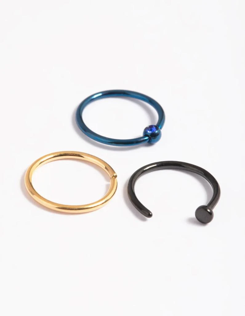 商品Lovisa|Matte Titanium Nose Ring Pack,价格¥43,第2张图片详细描述
