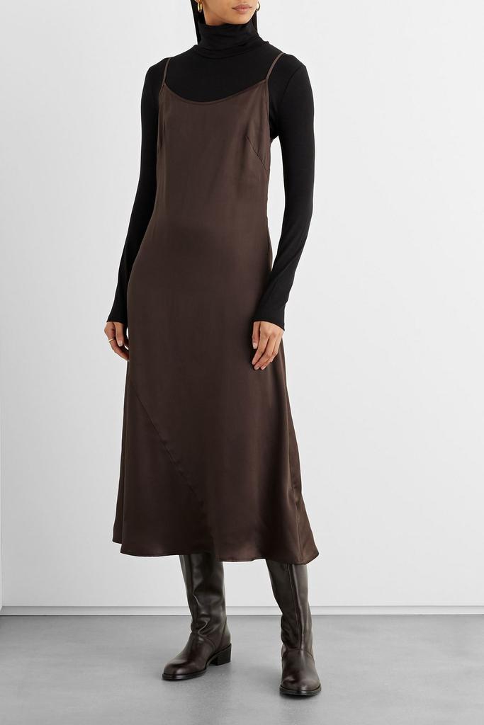 商品IRIS & INK|Ella organic silk-satin midi slip dress,价格¥936,第4张图片详细描述