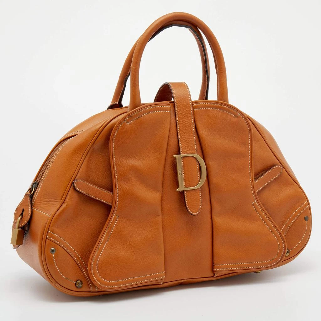 商品[二手商品] Dior|Dior Brown Leather Double Saddle Bowler Bag,价格¥5184,第3张图片详细描述