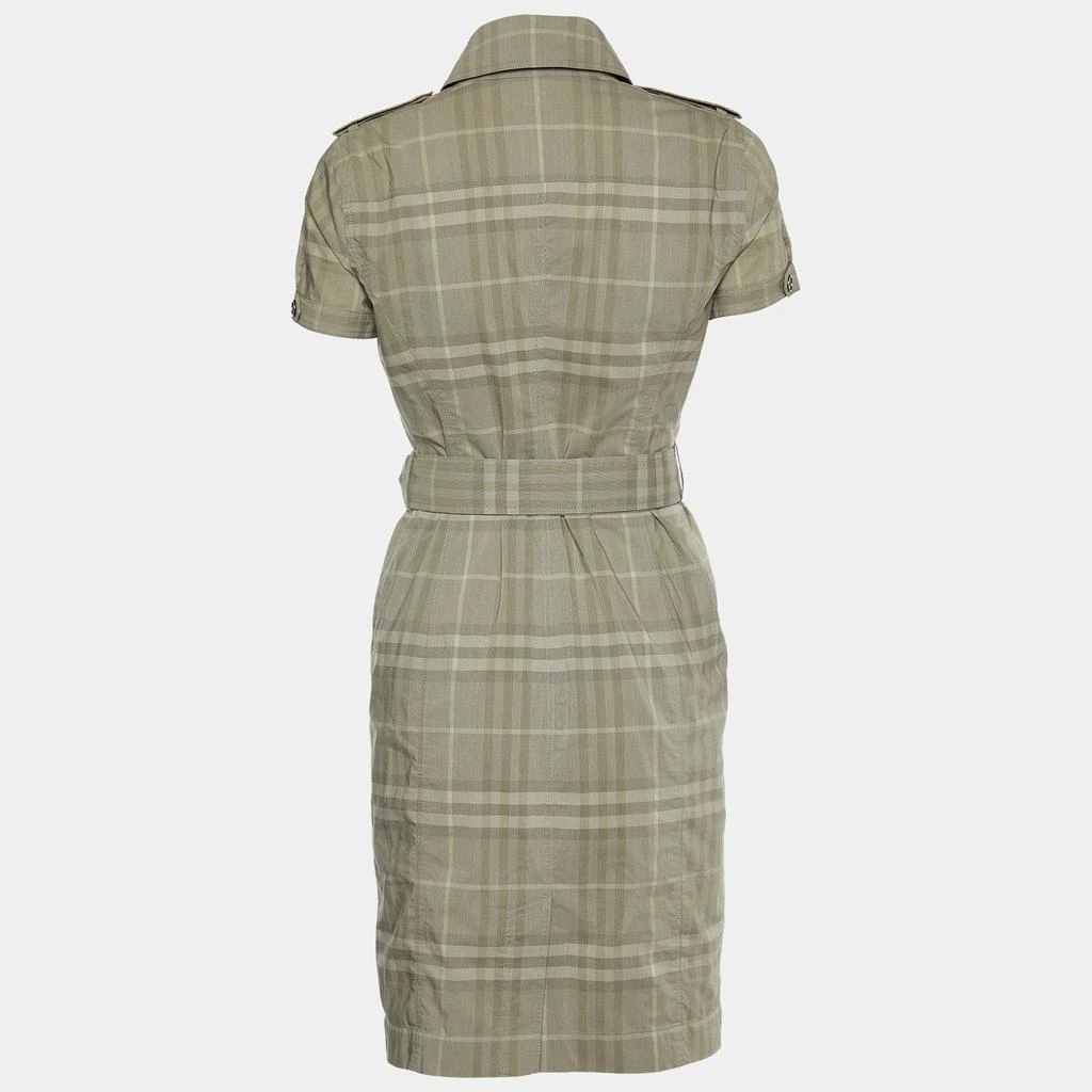 商品[二手商品] Burberry|Burberry Grey Checked Cotton Blend Ruffled Detail Belted Shirt Dress S,价格¥2690,第2张图片详细描述