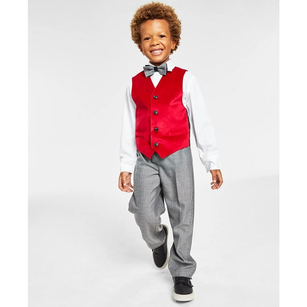 商品Nautica|Little Boys 4-Pc. Velvet Vest, Pants, Shirt & Bowtie Set,价格¥193,第1张图片