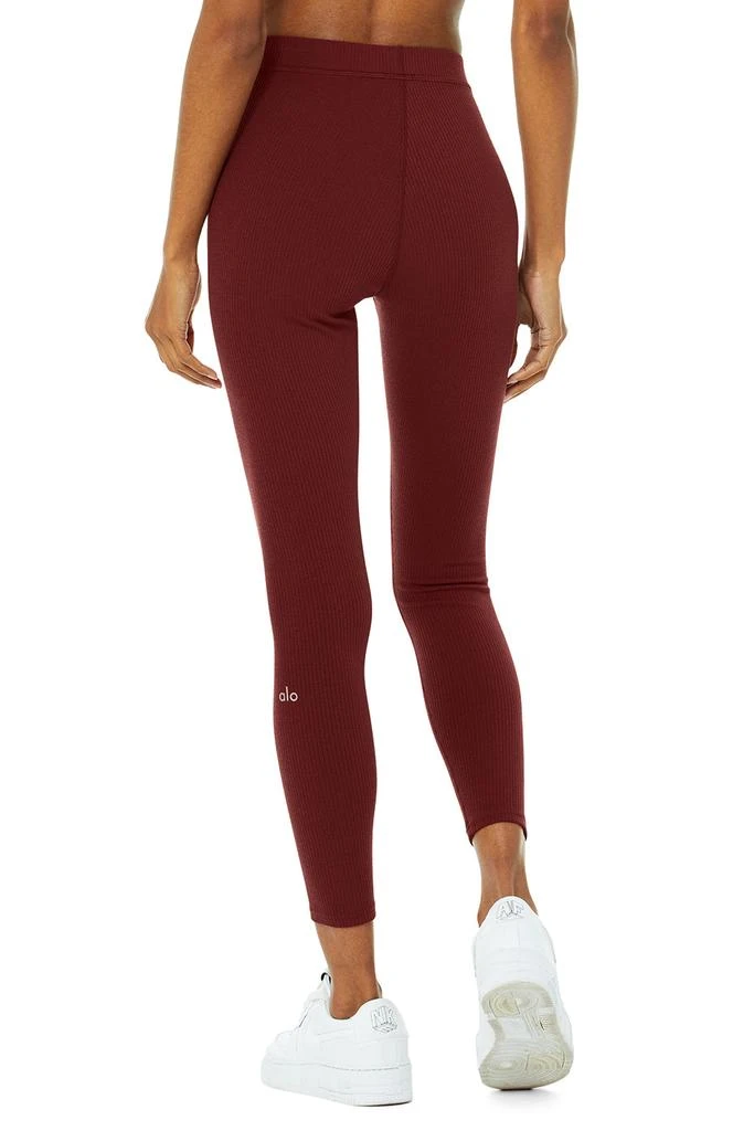 商品Alo|Ribbed High-Waist 7/8 Blissful Legging - Cranberry,价格¥239,第2张图片详细描述