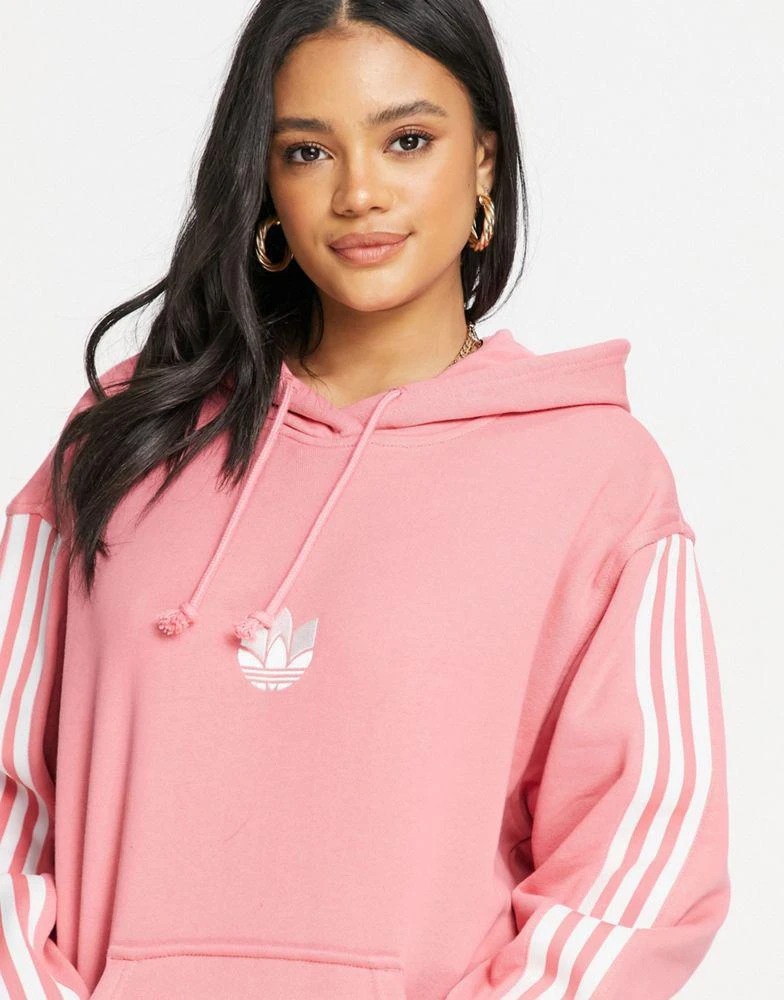商品Adidas|adidas Originals adicolour 3D logo three stripe hoodie in hazy rose,价格¥320,第3张图片详细描述