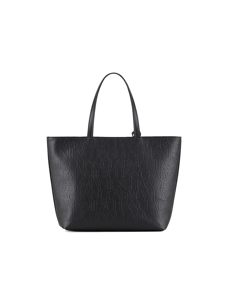 商品Armani Exchange|Black Zip-Top Shopping Bag,价格¥597,第3张图片详细描述