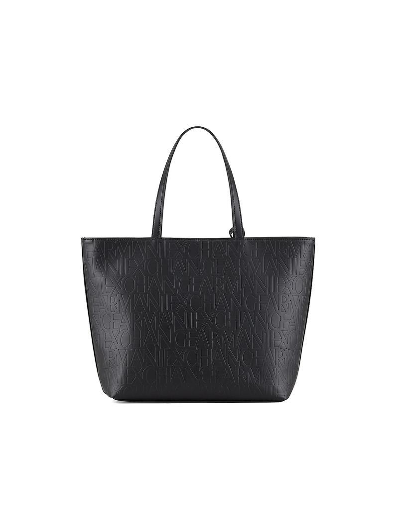 商品Armani Exchange|Black Zip-Top Shopping Bag,价格¥584,第5张图片详细描述
