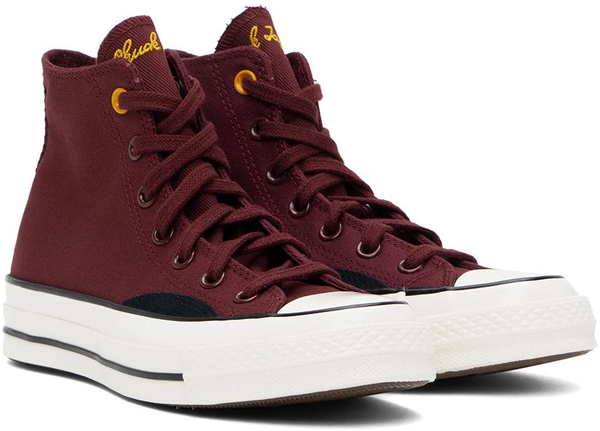 商品Converse|Burgundy & Black Chuck 70 Mixed Materials High Top Sneakers,价格¥408,第4张图片详细描述