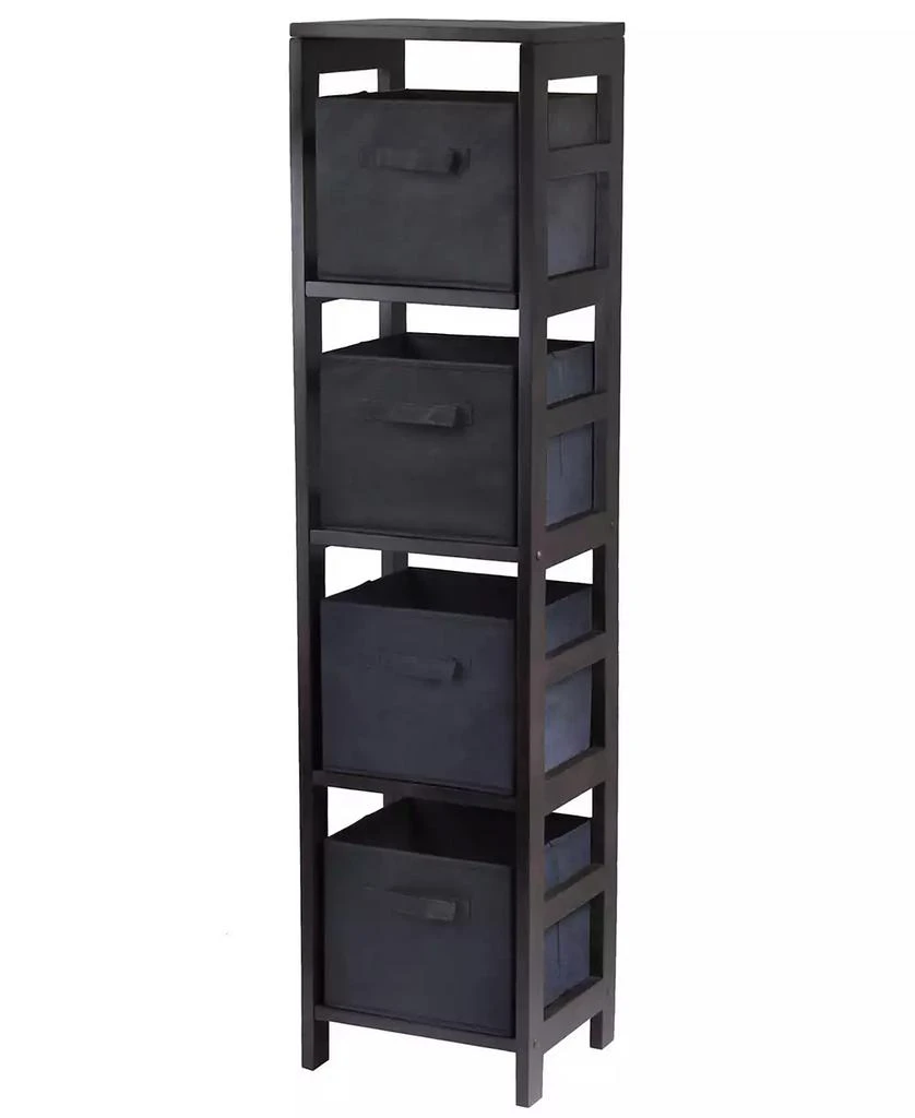 商品Winsome|Capri 4-Section N Storage Shelf with 4 Foldable Fabric Baskets,价格¥1483,第1张图片