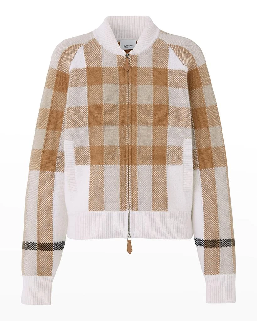 商品Burberry|Demmi Check Cashmere Bomber,价格¥5765,第2张图片详细描述