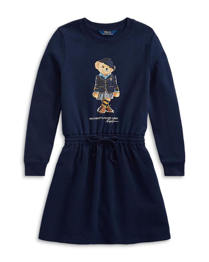 商品Ralph Lauren|Girls' Polo Bear Fleece Dress - Little Kid, Big Kid,价格¥552-¥585,第1张图片
