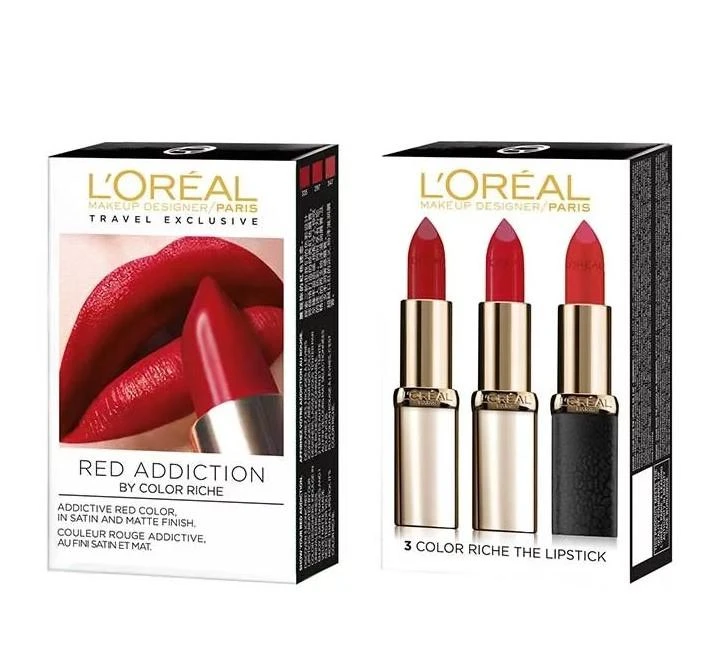 商品L'Oreal Paris|L'Oréal 欧莱雅 纷泽唇膏 3件套装,价格¥345,第1张图片