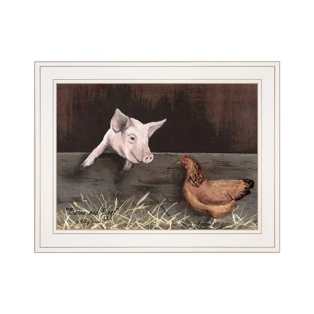 商品Trendy Décor 4U|Bacon Eggs by Billy Jacobs, Ready to hang Framed Print, White Frame, 19" x 15",价格¥626,第1张图片
