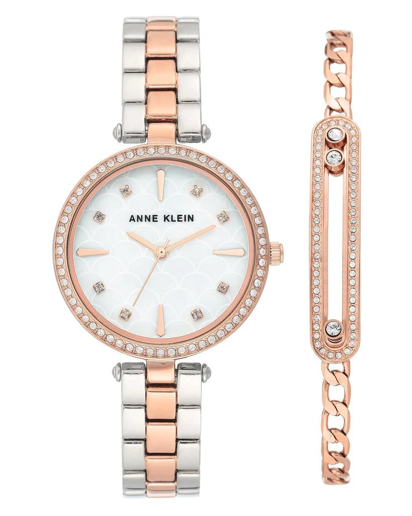 商品Anne Klein|Premium Crystal Accented Watch and Bracelet Set,价格¥1026,第1张图片