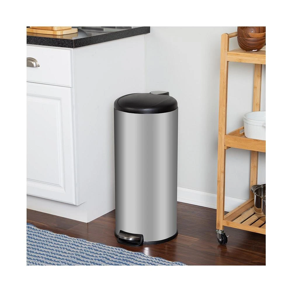 30L Soft-Close Round Stainless Steel Trash Can 商品