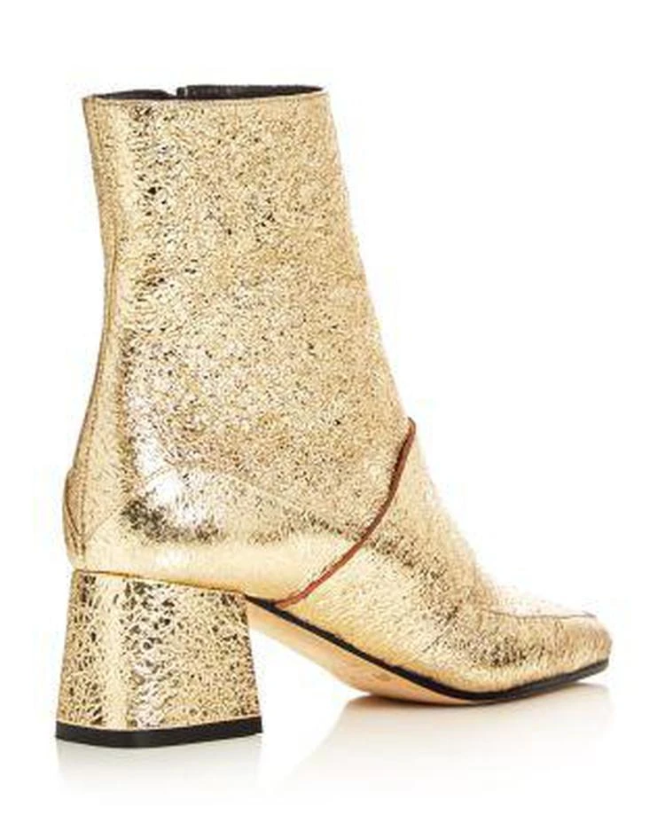 商品Aska|Goldie Metallic Block Heel Booties ,价格¥1852,第3张图片详细描述