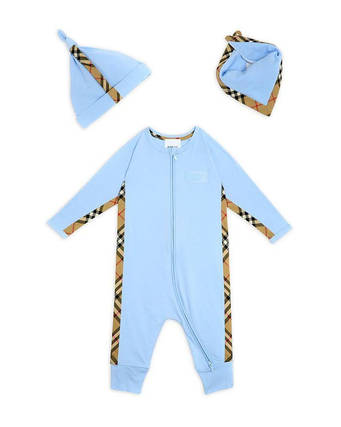 商品Burberry|Unisex Claude Mini Check Footie, Hat & Bib Gift Set - Baby,价格¥1340,第1张图片详细描述