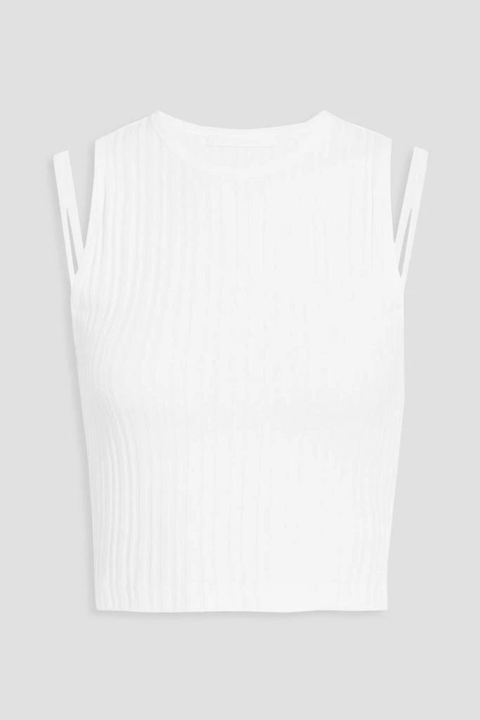 商品Helmut Lang|Cropped ribbed cotton-jersey top,价格¥332,第1张图片