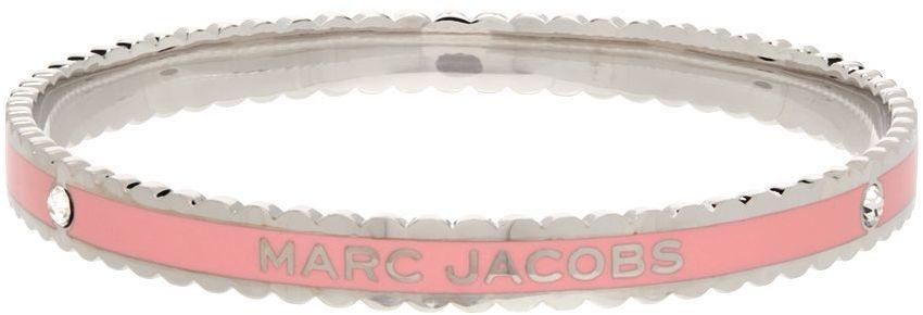 商品Marc Jacobs|Silver & Pink 'The Medallion Scalloped Bangle' Bracelet,价格¥712,第6张图片详细描述