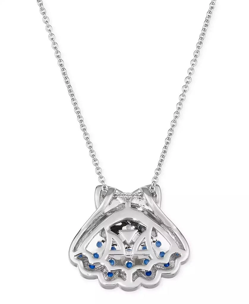 商品Le Vian|Multi-Sapphire (5/8 ct. t.w.) & Nude Diamond (1/20 ct. t.w.) Shell Pendant Necklace in 14k White Gold, 18" + 2" extender,价格¥7329,第3张图片详细描述