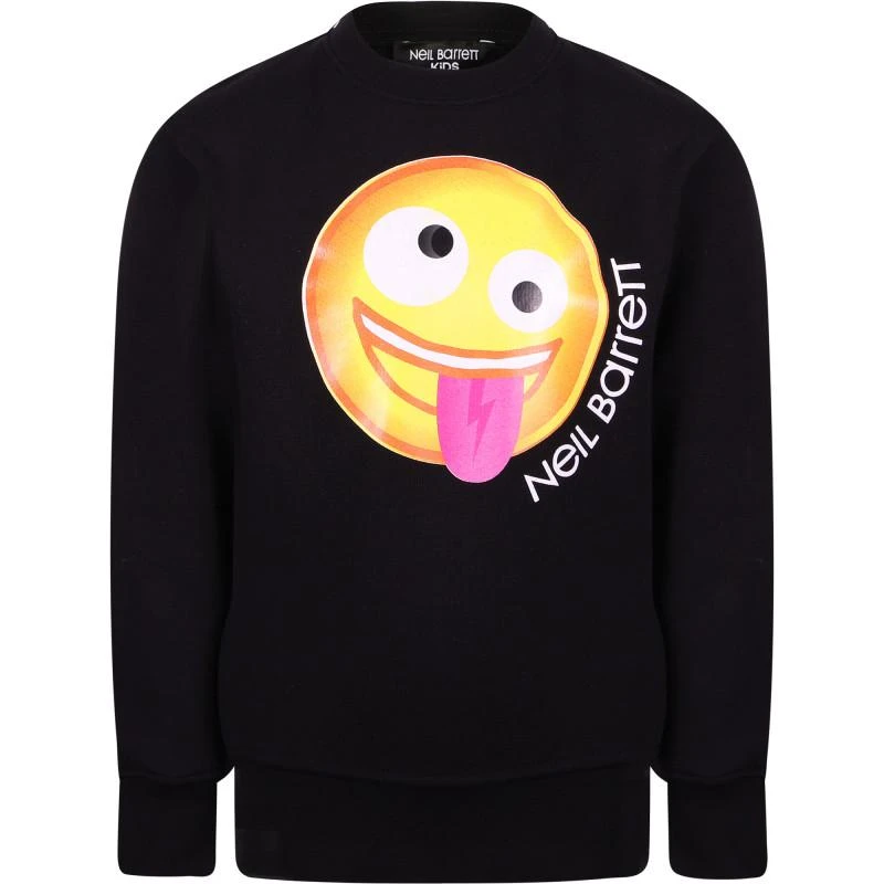 商品Neil Barrett|Emoticon logo sweatshirt in black,价格¥520,第1张图片