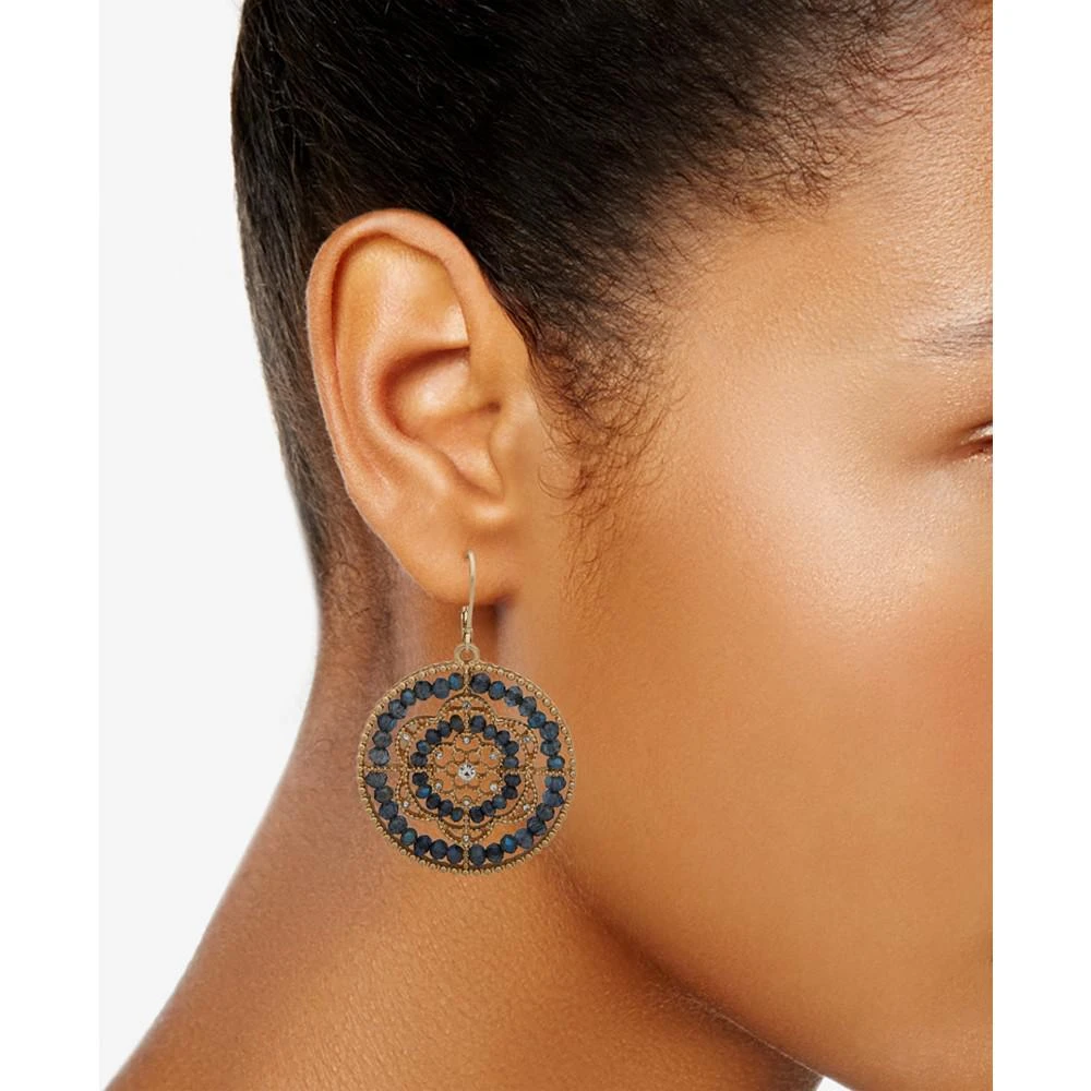 商品Lonna & Lilly|Gold-Tone Pavé & Bead Flower Openwork Drop Earrings,价格¥238,第2张图片详细描述