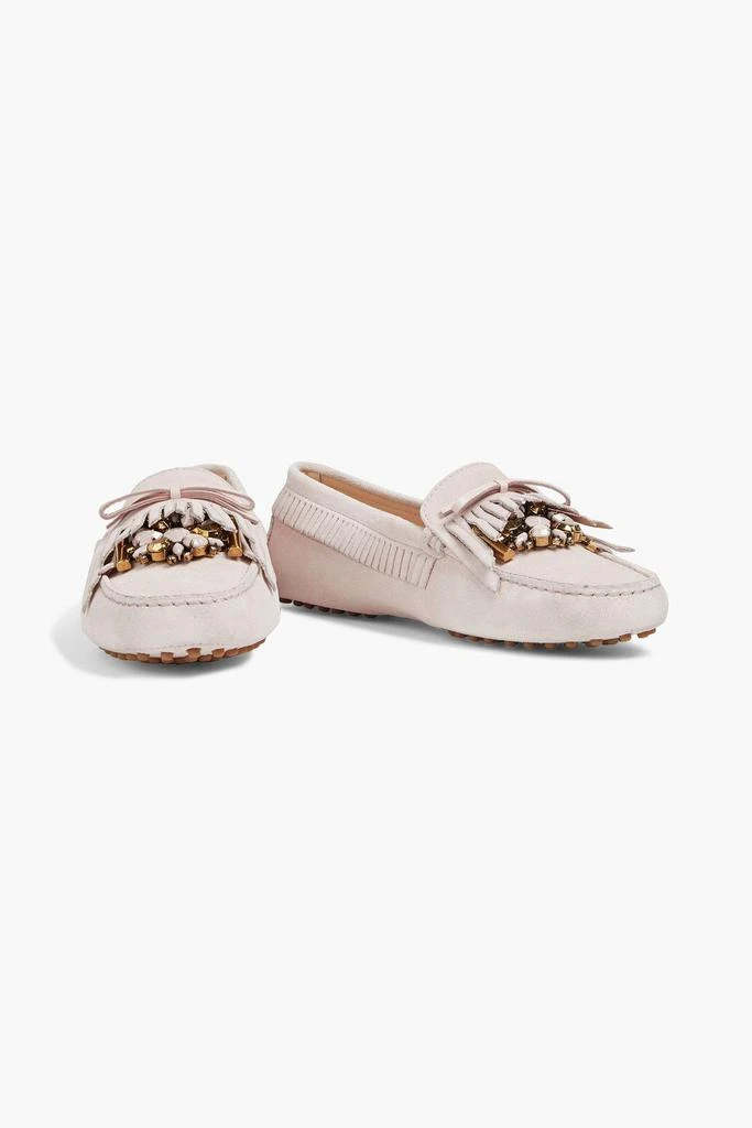 商品Tod's|Gommini embellished fringed suede loafers,价格¥3710,第2张图片详细描述