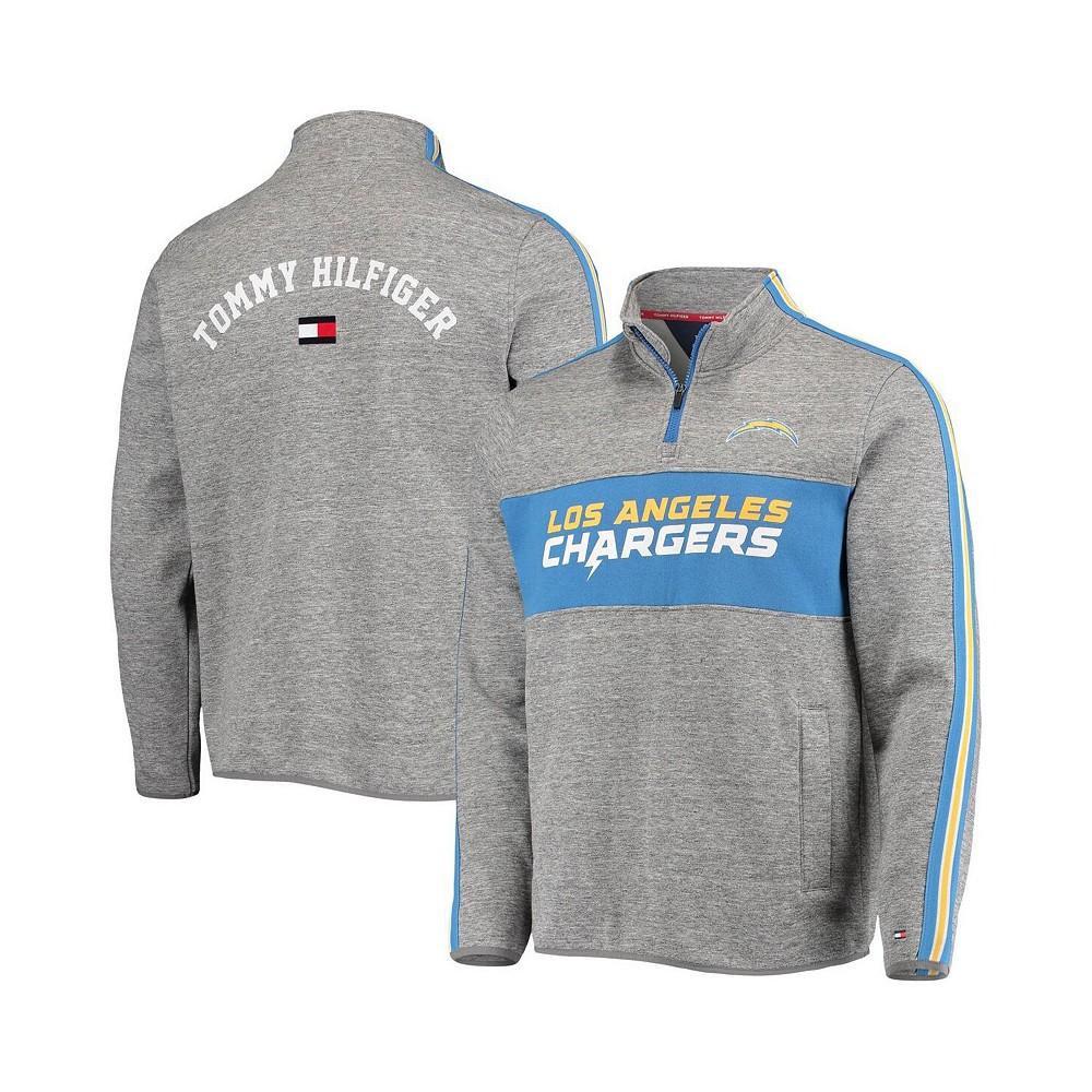 Men's Heathered Gray Los Angeles Chargers Mario Quarter-Zip Jacket商品第1张图片规格展示