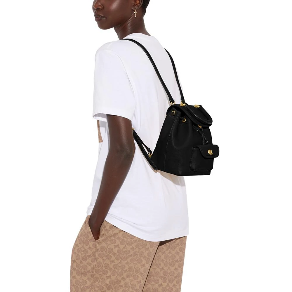 Riya 21 Soft Pebble Leather Top Handle Backpack 商品