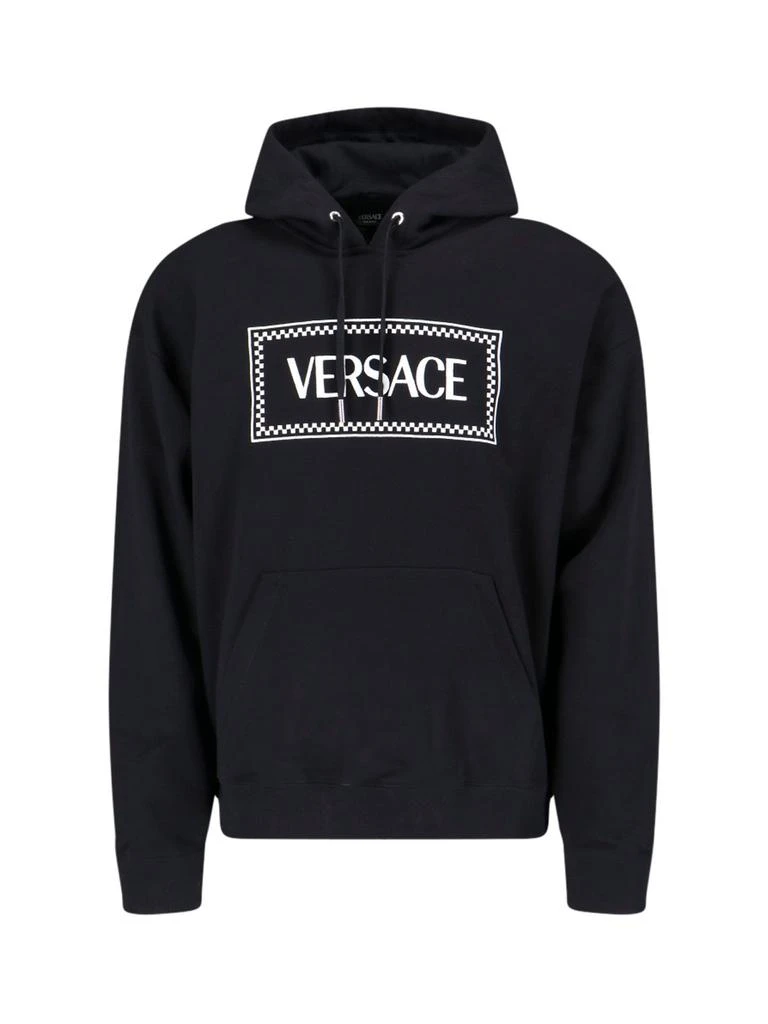 商品Versace|Versace Embroidered-90s Vintage Logo Drawstring Hoodie,价格¥3732,第1张图片