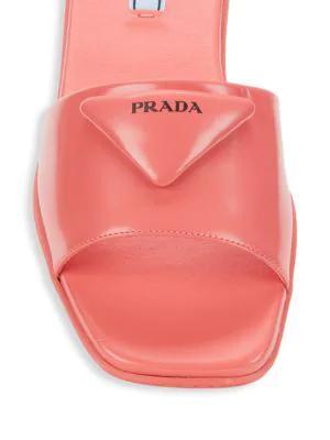 商品Prada|Logo Leather Slides,价格¥2897,第7张图片详细描述