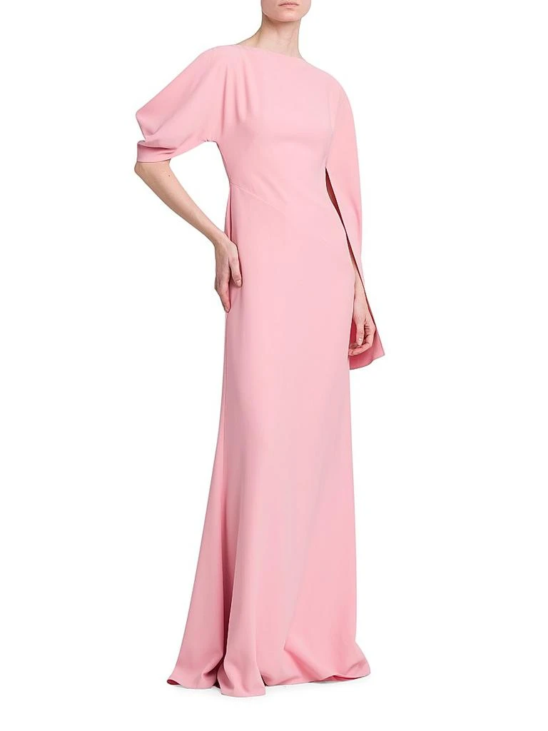 商品Alexander McQueen|Crepe Asymmetric Cape-Sleeve Gown,价格¥8551,第4张图片详细描述