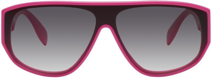 商品Alexander McQueen|Pink Graffiti Mask Sunglasses,价格¥2613,第1张图片