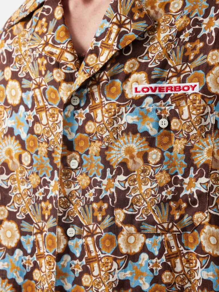商品Charles Jeffrey Loverboy|Cuban-collar instrument-print linen shirt,价格¥1187,第4张图片详细描述