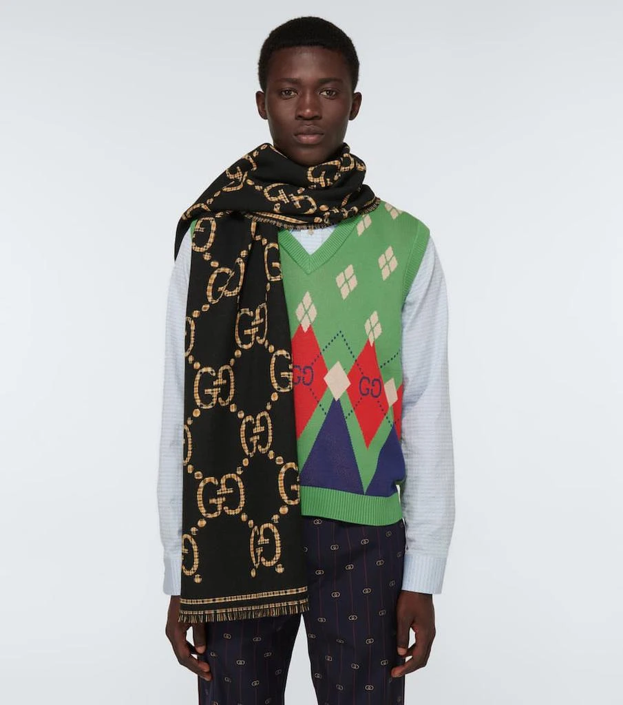 商品Gucci|GG wool jacquard scarf,价格¥3078,第2张图片详细描述