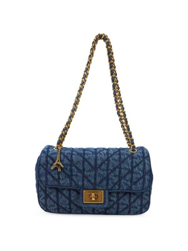 商品Karl Lagerfeld Paris|Agyness Quilted Denim Shoulder Bag,价格¥864,第1张图片