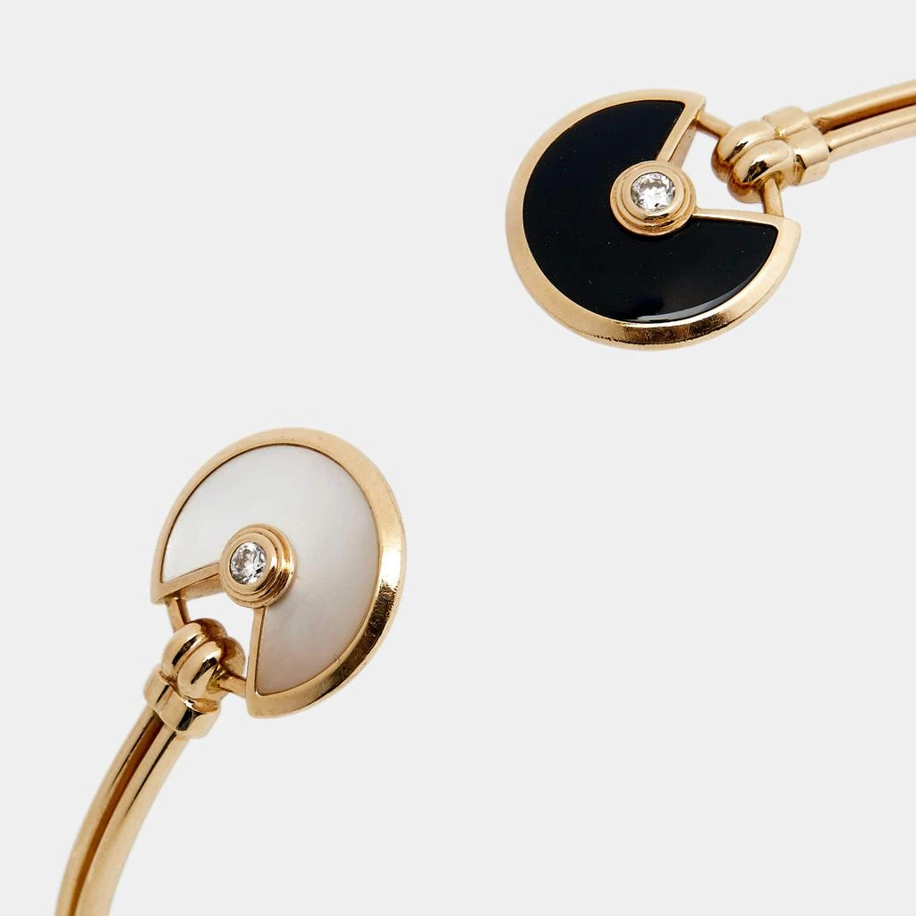 商品[二手商品] Cartier|Cartier Amulette De Cartier Onyx Mother of Pearl Diamonds 18k Rose Gold Open Cuff Bracelet 16,价格¥20276,第3张图片详细描述