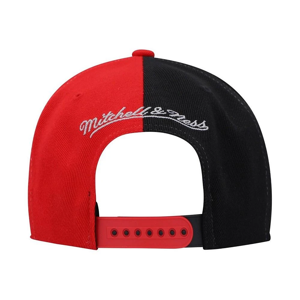 商品Mitchell and Ness|Men's Scarlet and Black Ohio State Buckeyes Diamond Cut Snapback Hat,价格¥254,第3张图片详细描述