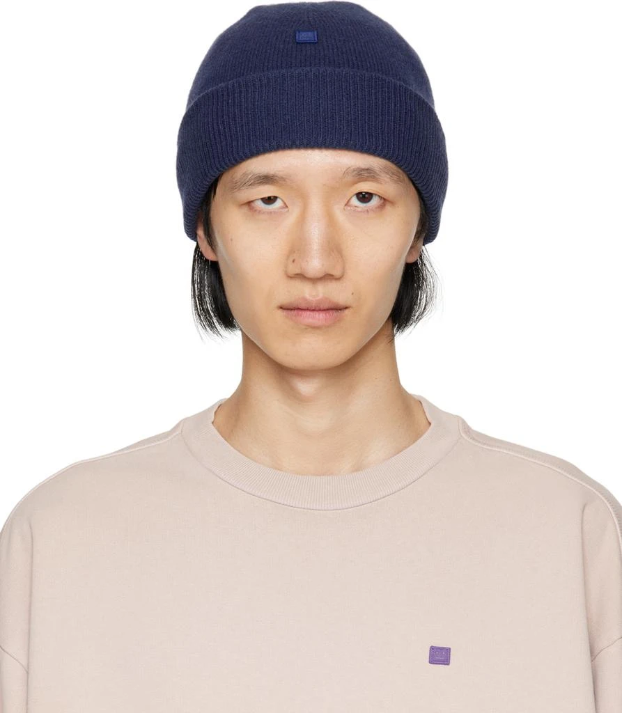 商品Acne Studios|Navy Micro Patch Beanie,价格¥642,第1张图片