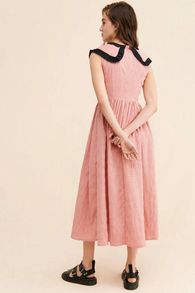 商品Ghospell|Ghospell Lease Gingham Midi Dress,价格¥301,第2张图片详细描述