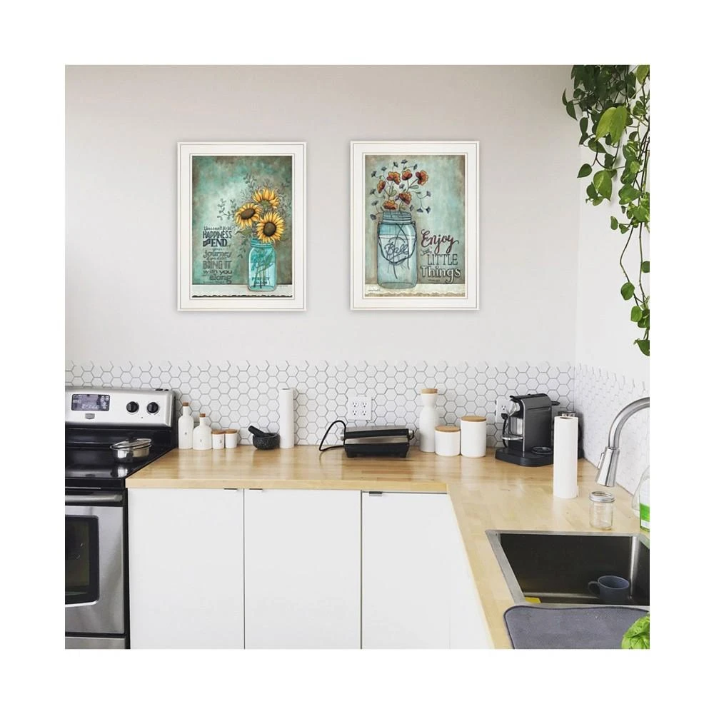 商品Trendy Décor 4U|Trendy Decor 4U Enjoy the Little Things/Happiness 2-Piece Vignette by Tonya Crawford, White Frame, 15" x 19",价格¥1191,第2张图片详细描述