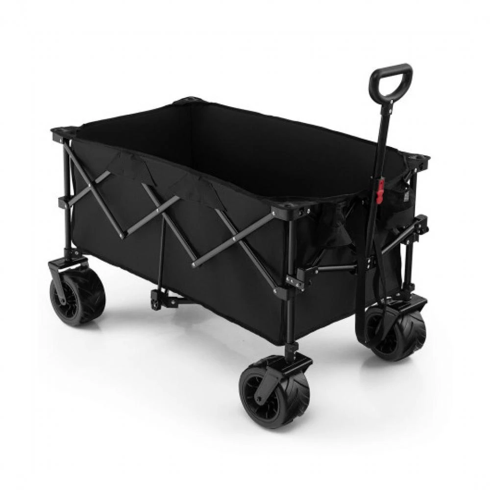 商品Hivvago|Folding Utility Garden Cart with Wide Wheels and Adjustable Handle-Black,价格¥1548,第3张图片详细描述