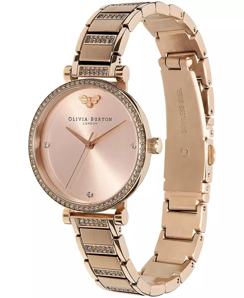 商品Olivia Burton|Women's T-Bar Carnation Gold-Tone Stainless Steel Bracelet Watch 32mm,价格¥1020,第2张图片详细描述