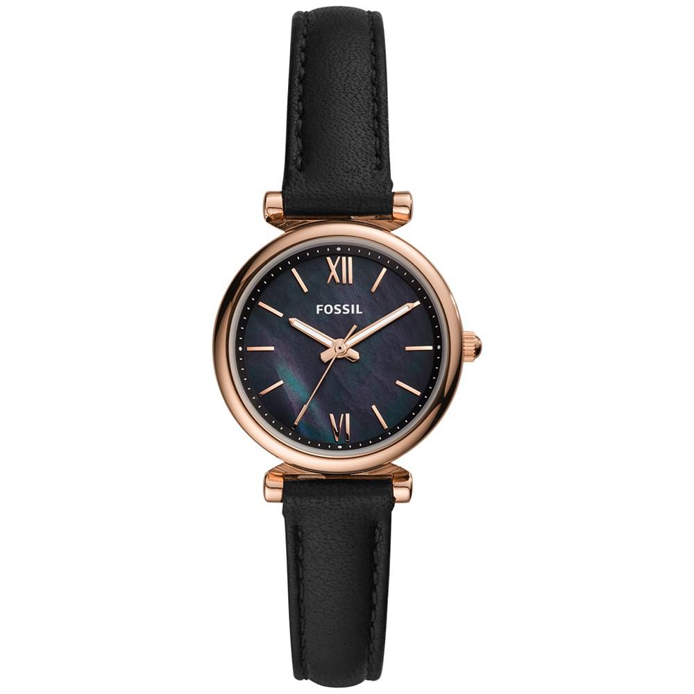 Women's Carlie Mini Black Leather Strap Watch 28mm商品第1张图片规格展示