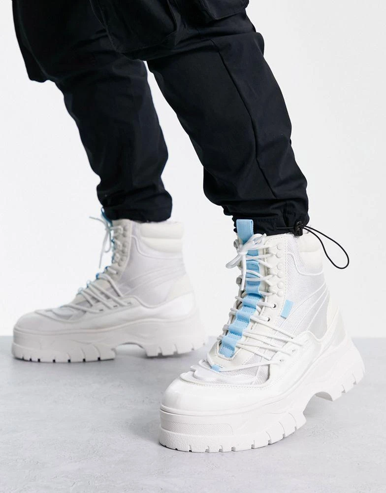 商品ASOS|ASOS DESIGN chunky lace up boot with lace detail,价格¥469,第1张图片