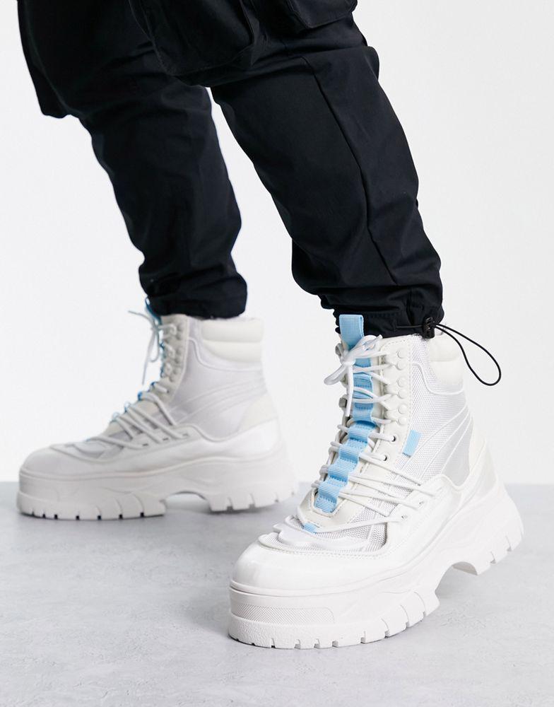 商品ASOS|ASOS DESIGN chunky lace up boot with lace detail,价格¥466,第1张图片