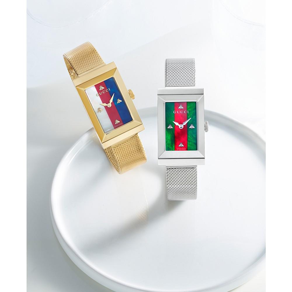 商品Gucci|G-Frame Stainless Steel Mesh Bracelet Watch 21x34mm,价格¥9955,第7张图片详细描述