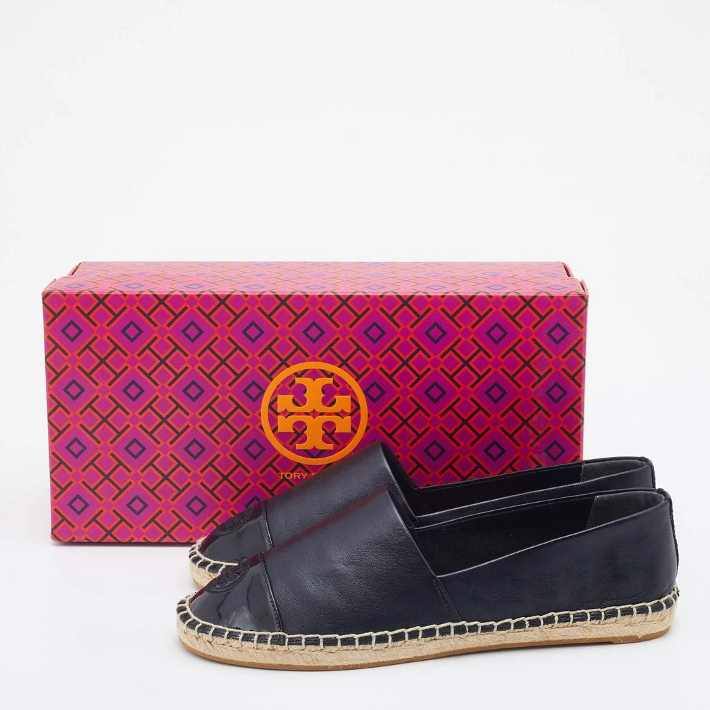 Tory Burch Black Patent and Leather Flat Espadrilles Size 37.5 商品