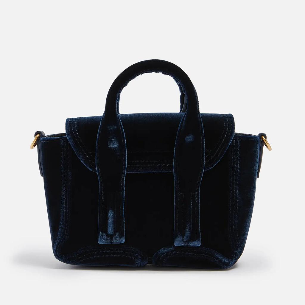 3.1 Phillip Lim Pashli Nano Leather-Trimmed Velvet Shoulder Bag商品第2张图片规格展示