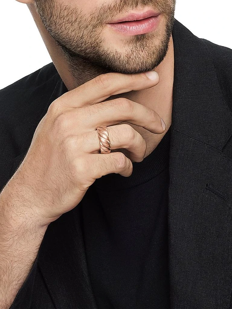 Sculpted Cable Contour Band Ring in 18K Rose Gold, 9MM 商品
